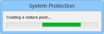 Stvorite točku za vraćanje sustava u sustavu Windows 8