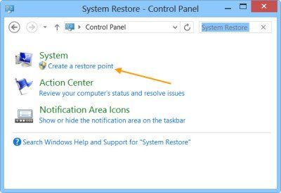 Luo järjestelmän palautuspiste, palauta tietokone Windows 10: n Järjestelmän palauttaminen -toiminnolla
