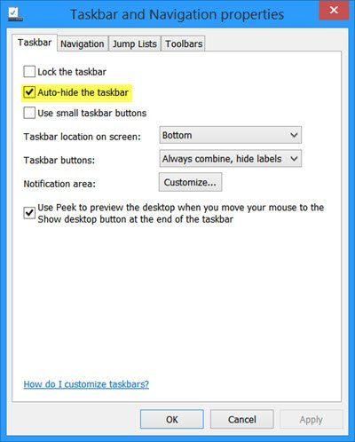 Comment masquer automatiquement la barre des tâches dans Windows 10