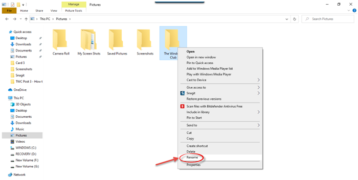 Windows 10에서 파일 및 폴더 이름을 바꾸는 방법