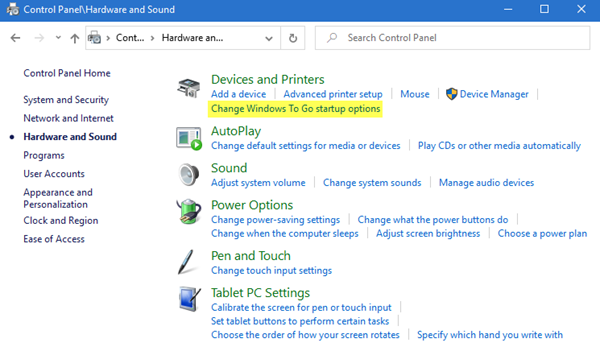 Kako promijeniti mogućnosti pokretanja sustava Windows To Go u sustavu Windows 10