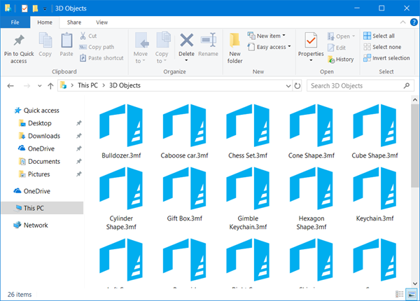 Elimina la cartella Oggetti 3D in Windows 10