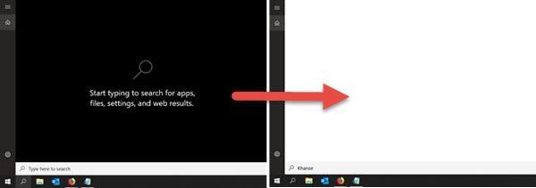 Windows 10 Start Search n'affiche pas les résultats ; montre un blanc pur