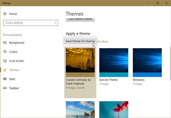 Теми в Windows 10