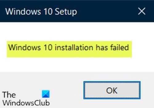 إصلاح فشل تثبيت Windows 10 خطأ