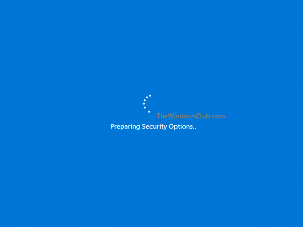 Windows 10 остана в Подготовка на опциите за сигурност