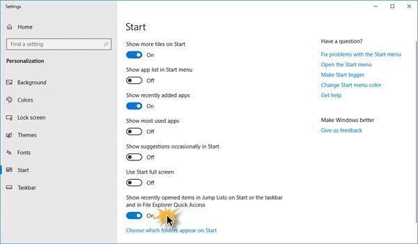 Nedavne stavke nisu vidljive pod ikonama Windows 10 na traci zadataka
