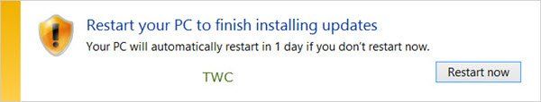 Peatage Windows 10 pärast Windows Update'i taaskäivitamist automaatselt