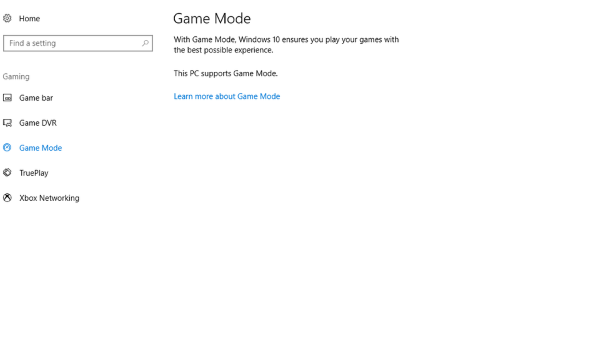 Mod Permainan tiada dalam Windows 10
