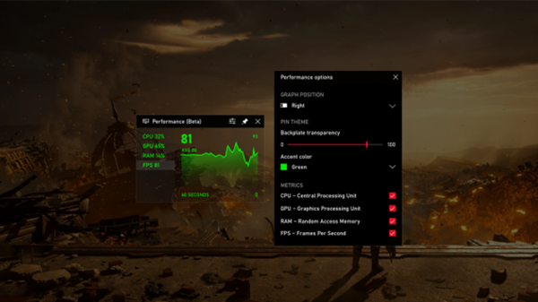 Windows 10లోని Xbox గేమ్ బార్‌లో ఫ్రేమ్ పర్ సెకను (FPS) కౌంటర్‌ని ఆన్ చేసి ఉపయోగించండి