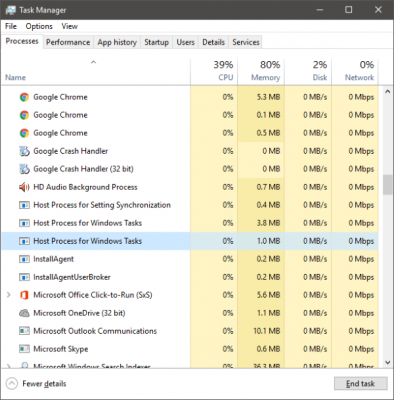 Qu'est-ce que le processus hôte pour les tâches Windows dans Windows 10