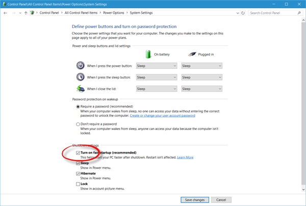 O Windows 10 reinicia após selecionar o desligamento