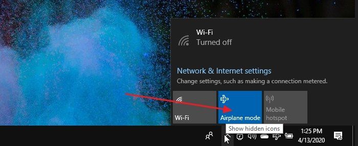 Самолетният режим няма да се изключи в Windows10