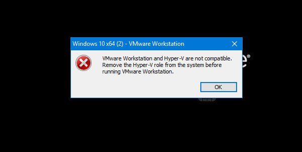 VMware Workstation et Hyper-V sont incompatibles