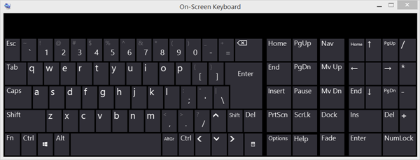numerisk tastatur på skærmen