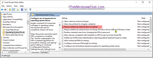 Ieslēdziet BitLocker operētājsistēmas Windows 10 diskdzinī bez TPM
