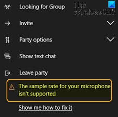 Честотата на дискретизация за вашия микрофон не се поддържа - грешка в приложението Xbox