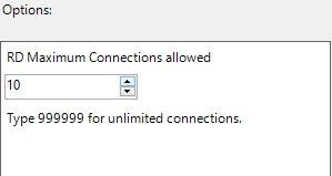 Limiter le nombre de connexions Bureau à distance dans Windows 10