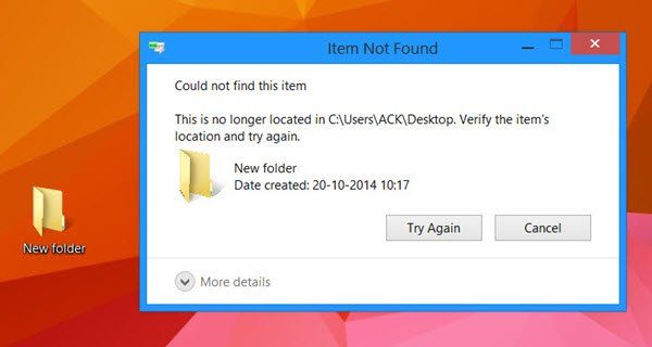Windows डेस्कटॉप पर आइकन, फ़ाइलें या फ़ोल्डर हटा नहीं सकते