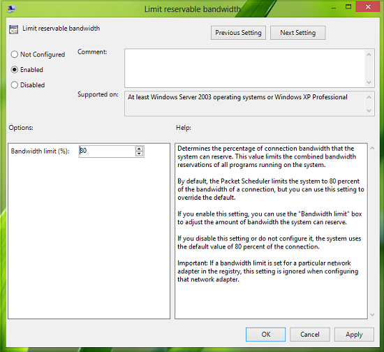 Kako prilagoditi nastavitve pasovne širine v sistemu Windows 8-8.1-1