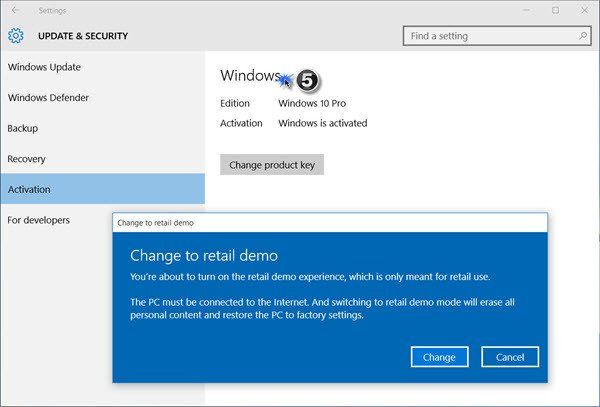 Windows 10'da Perakende Demo deneyimini Silin veya Etkinleştirin