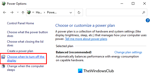 impedir que a tela do Windows 10 desligue