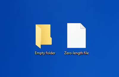 खाली फ़ोल्डर या शून्य बाइट फ़ाइलों को हटाने के लिए सुरक्षित है