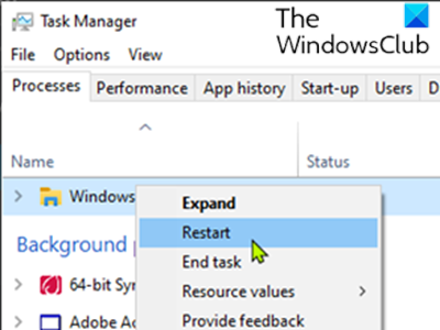 Le clic droit ne fonctionne pas dans le menu Démarrer ou la barre des tâches dans Windows 10