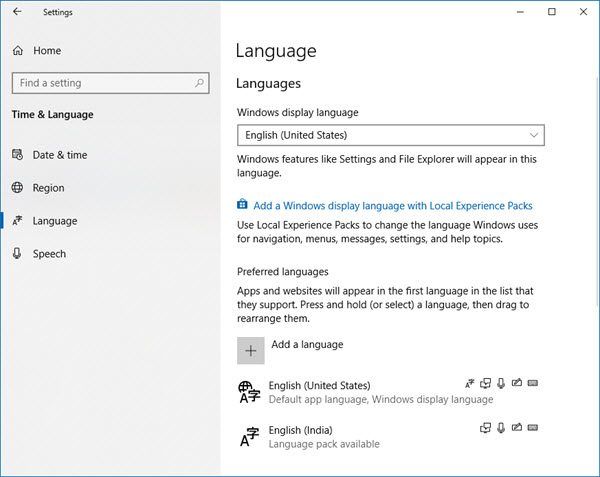 Kako promijeniti jezik u sustavu Windows 10