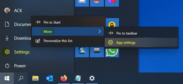 Rakenduse Seaded lähtestamine Windows 10-s