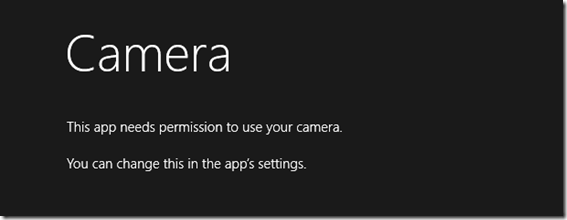 See rakendus vajab teie kaamera kasutamiseks operatsioonisüsteemis Windows 10/8 teie luba