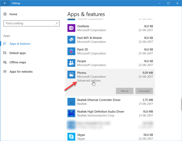 Rakenduse Windows 10 Photos avamine on aeglane
