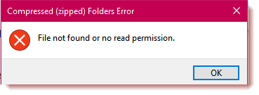Tihendatud (tihendatud) kaustade viga Windows 10-s - faili ei leitud või pole luba lugeda