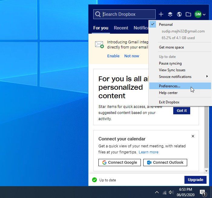 Hur man öppnar Dropbox-filer och mappar i File Explorer på Windows 10