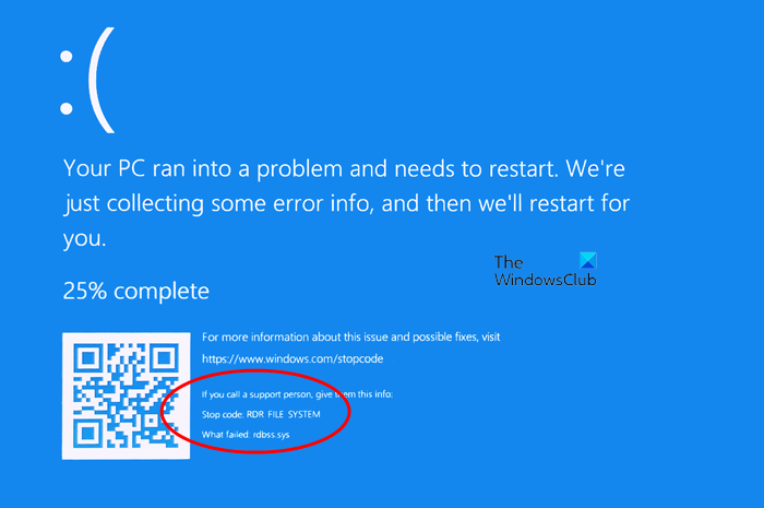 תקן מסך כחול של מערכת הקבצים RDR ב-Windows 10