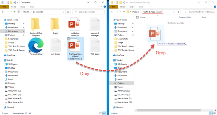 Kako premikati datoteke in mape v sistemu Windows 10