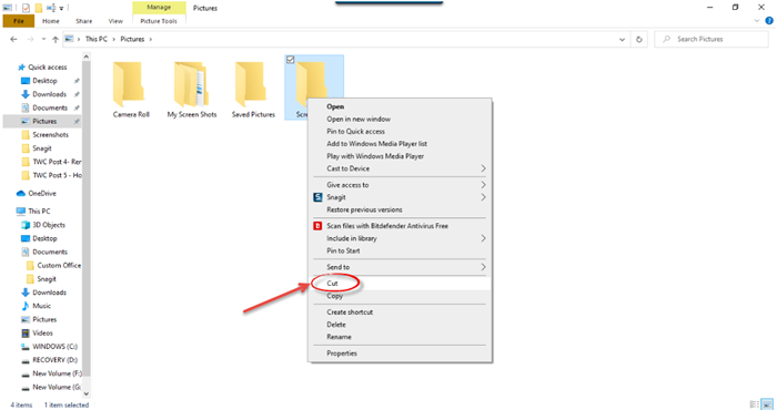 Windows 10에서 파일 또는 폴더를 이동하는 방법