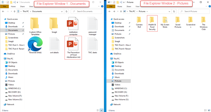 विंडोज 10 में फ़ाइलें और फ़ोल्डर कैसे स्थानांतरित करें