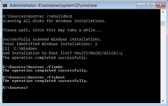 възстановете BCD или Boot Configuration Data file в Windows 10