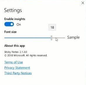 כיצד לשנות את גודל הגופן בפתקים דביקים ב-Windows 10