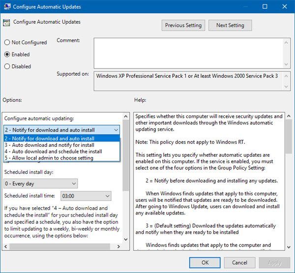 detener las actualizaciones automáticas de Windows en Windows 10