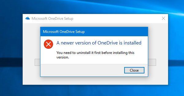 Versi OneDrive yang lebih baru dipasang