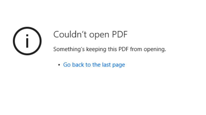 PDF-ja ni bilo mogoče odpreti v Edgeu. Nekaj ​​tega preprečuje odpiranje tega PDF-ja