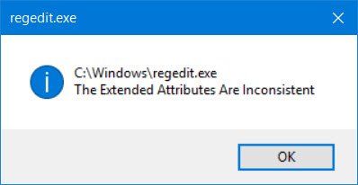 Düzeltme: Windows 10'da genişletilmiş öznitelikler uyumsuz hatası