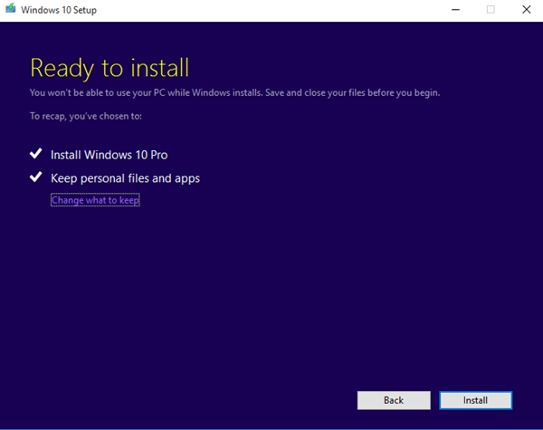 Correction de Windows 10 bloqué prêt à installer