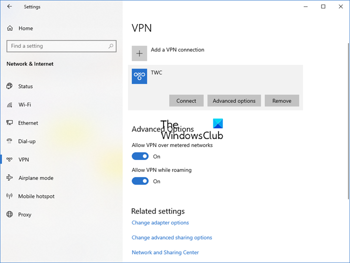 Konfigurera en VPN-anslutning i Windows 10
