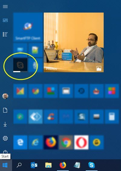Les vignettes du menu Démarrer s'assombrissent dans Windows 10