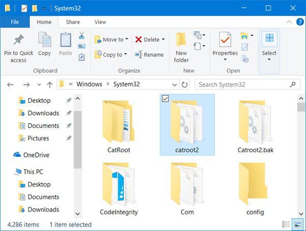 Catroot & Catroot2 फ़ोल्डर क्या है? आप Windows 10 में catroot2 फ़ोल्डर को कैसे रीसेट करते हैं