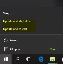Kemas kini Windows 10 dan Shutdown / Restart tidak berfungsi dan tidak akan hilang