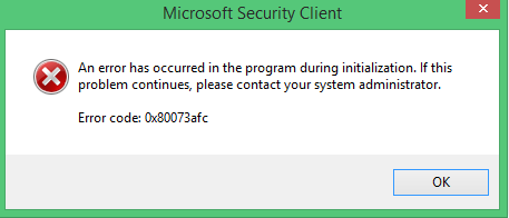Reparar el código de error de Windows Defender 0x80073afc